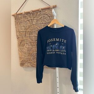 Brandy Melville Black Yosemite Embroidered crop  sweater.